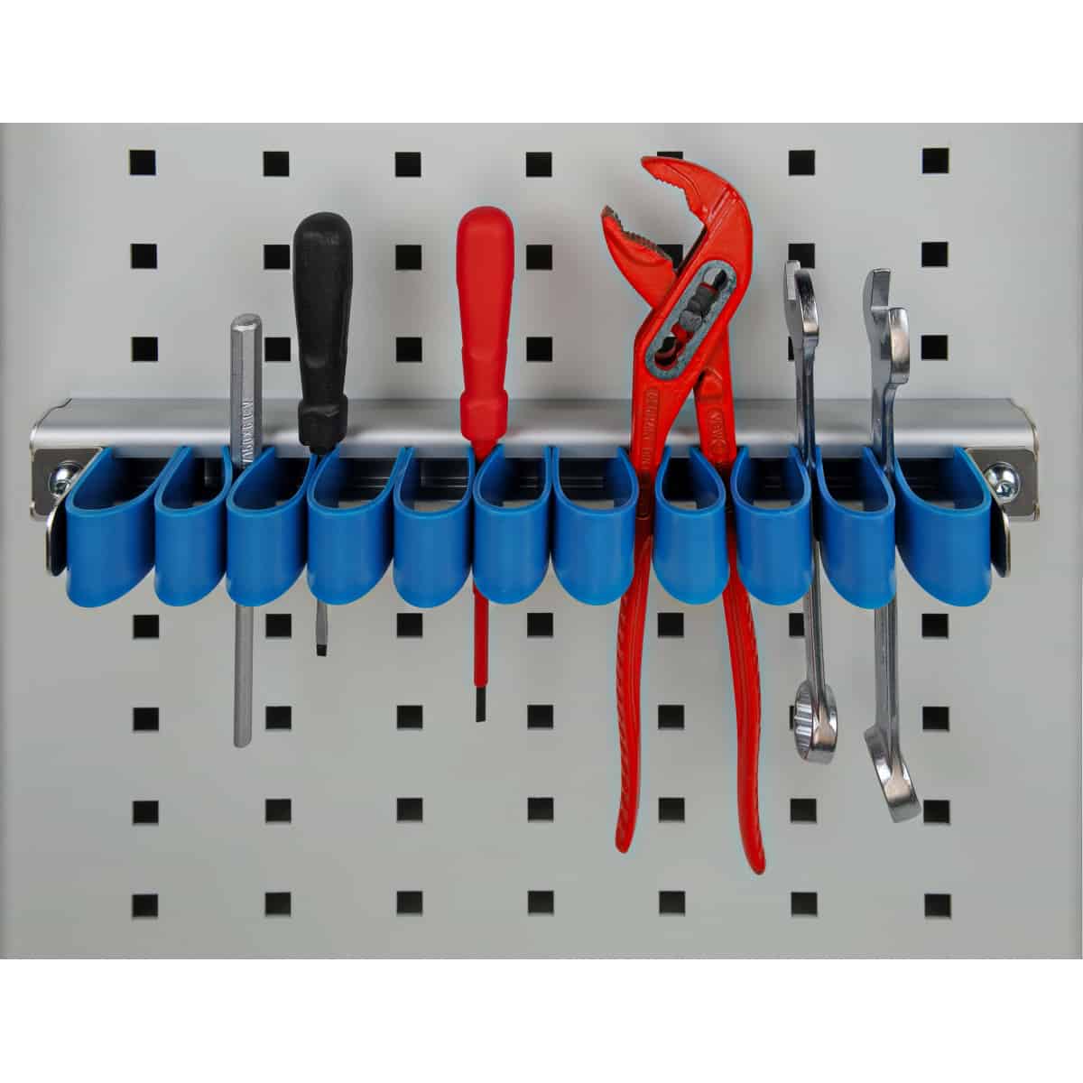 Barre en aluminium avec porte-outil avec ressort en plastique